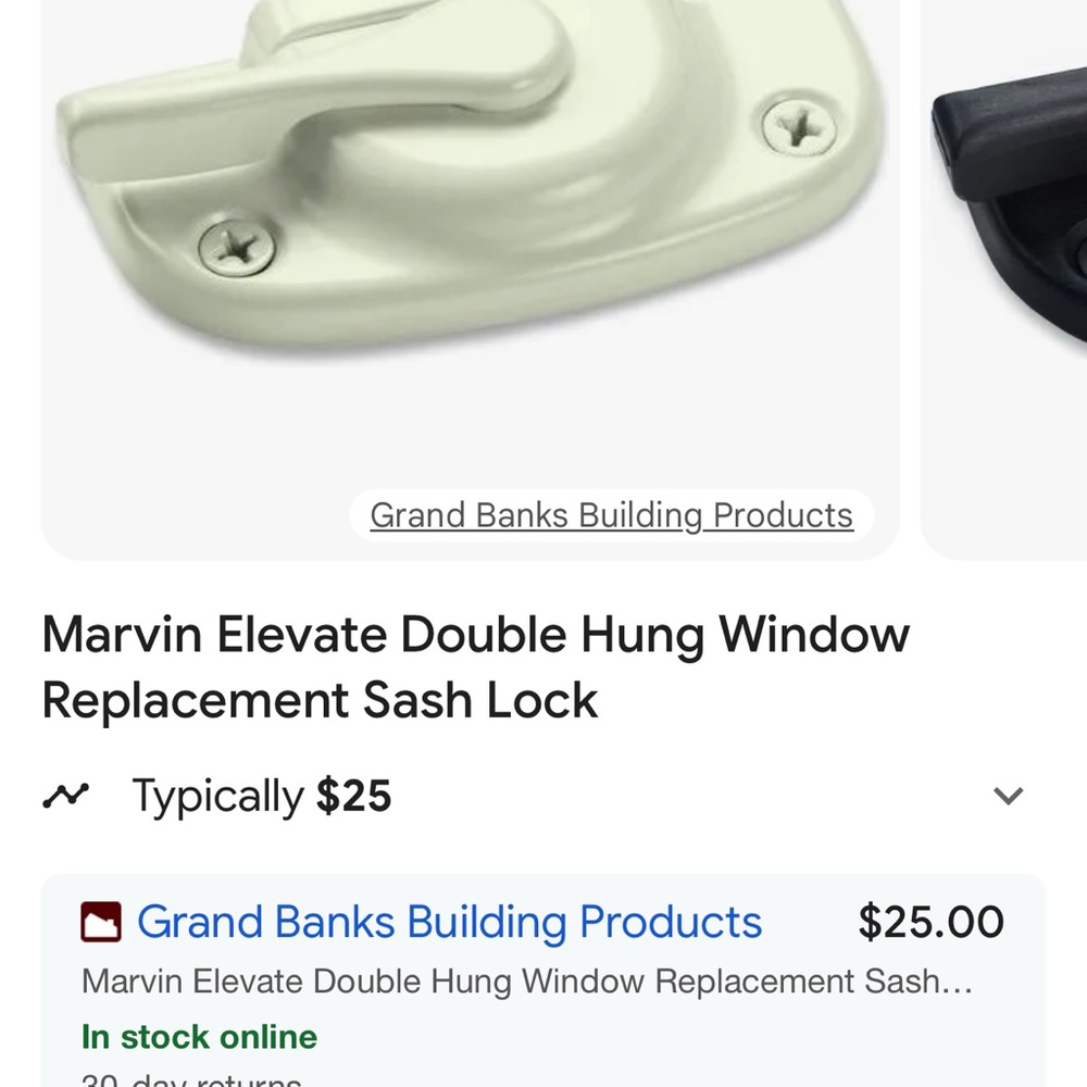 Elevate Double Hung Window Replacement Sash Lock - Cream